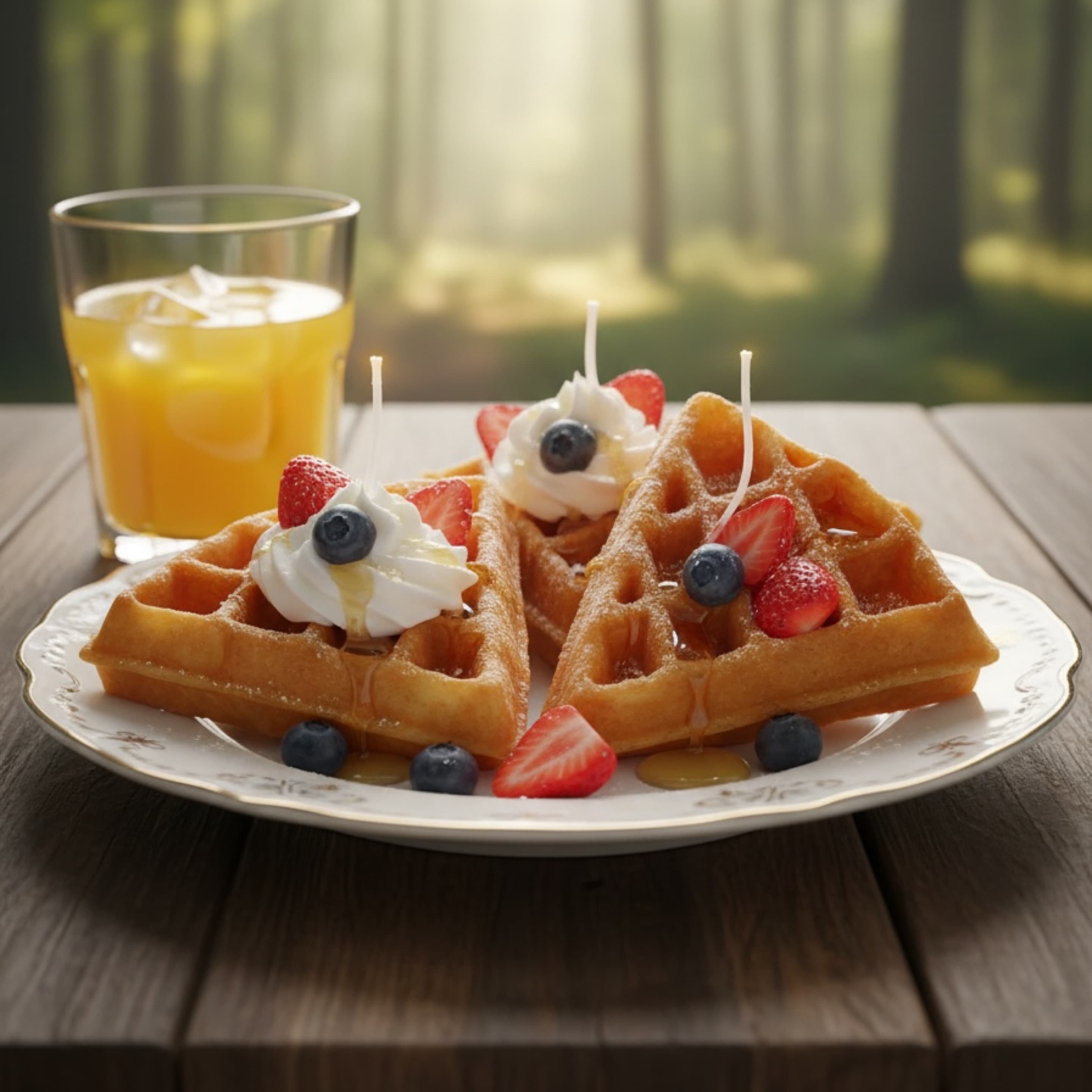 Sweet Morning Waffle Candle Trio